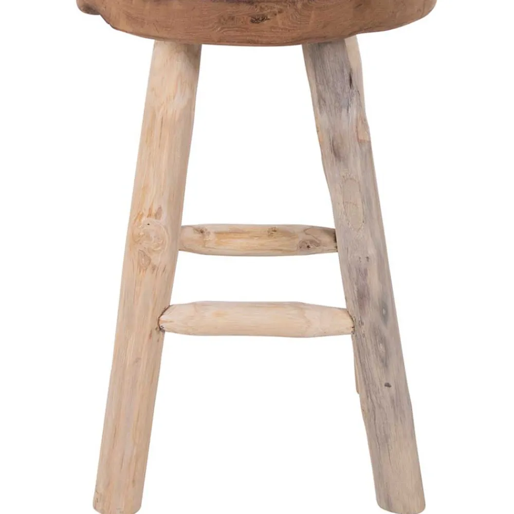 Wohnen Barhocker|Hocker*Rustikaler Holzhocker aus Teak Massivholz - Isabelona
