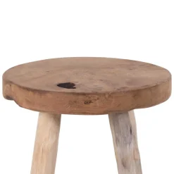 Wohnen Barhocker|Hocker*Rustikaler Holzhocker aus Teak Massivholz - Isabelona