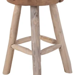 Wohnen Barhocker|Hocker*Rustikaler Holzhocker aus Teak Massivholz - Isabelona