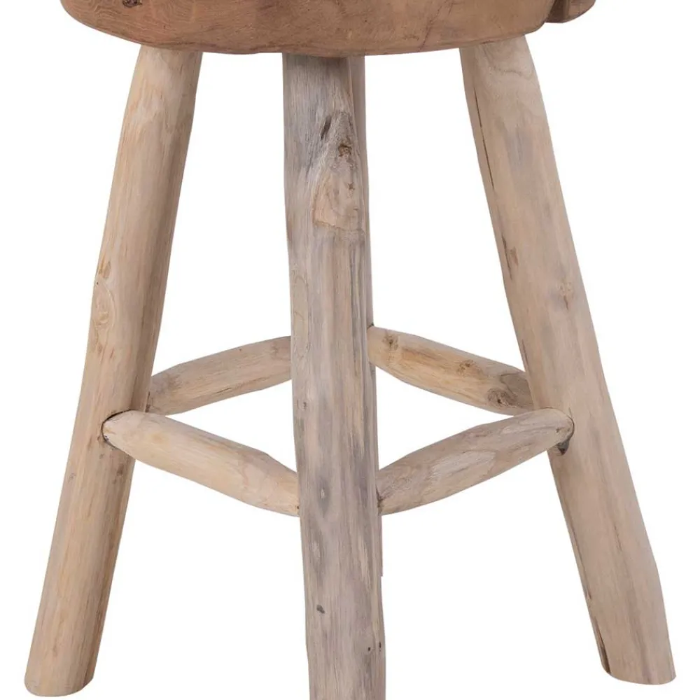 Wohnen Barhocker|Hocker*Rustikaler Holzhocker aus Teak Massivholz - Isabelona