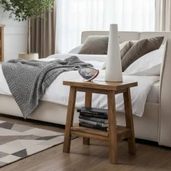 Wohnen Rustikaler Nachttisch Lacuisia aus Wildeiche geölt