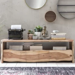 Wohnen Rustikales TV Lowboard mit Baumkante - Necrus