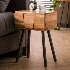 Wohnen Kommoden|Nachttische*Rustikal-moderner Nachttisch mit Schublade - Tomya