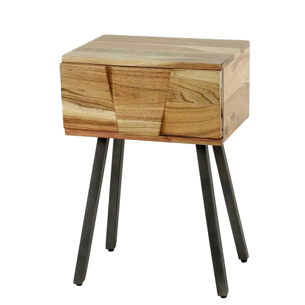Wohnen Kommoden|Nachttische*Rustikal-moderner Nachttisch mit Schublade - Tomya