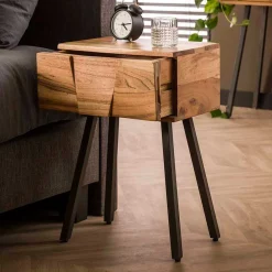 Wohnen Kommoden|Nachttische*Rustikal-moderner Nachttisch mit Schublade - Tomya