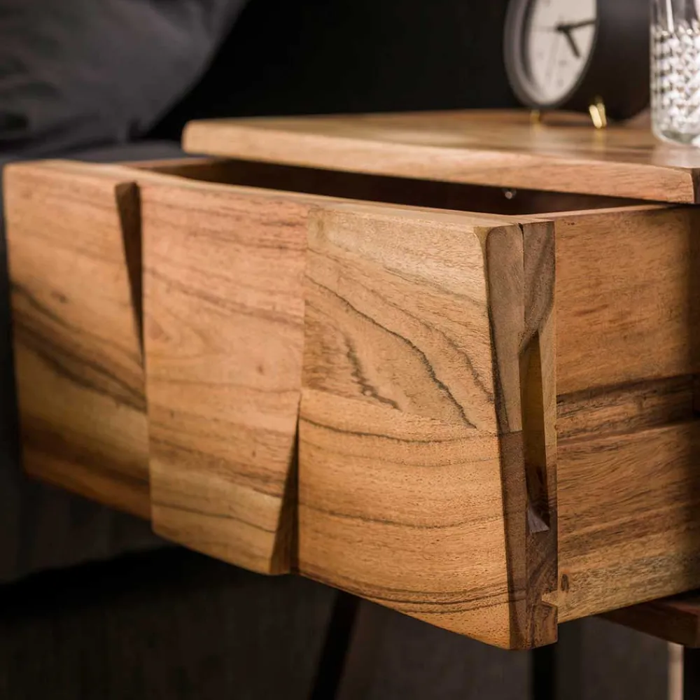 Wohnen Kommoden|Nachttische*Rustikal-moderner Nachttisch mit Schublade - Tomya
