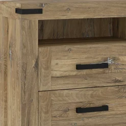 Wohnen Rustikal-modernes Sideboard in Eiche Dunkel - Ginetta