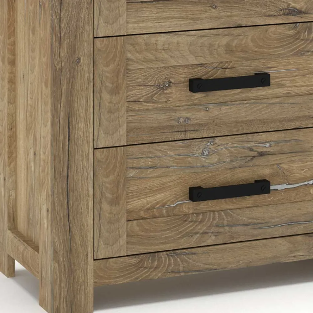 Wohnen Rustikal-modernes Sideboard in Eiche Dunkel - Ginetta