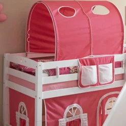 Wohnen Kinderbetten*Rutsche Buchenholz Hochbett in Weiß - Leontine