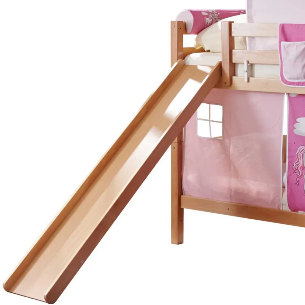 Wohnen Kinderbetten|Kindermöbel*Rutsche Etagenbett für Mädchen in Natur - Norklin