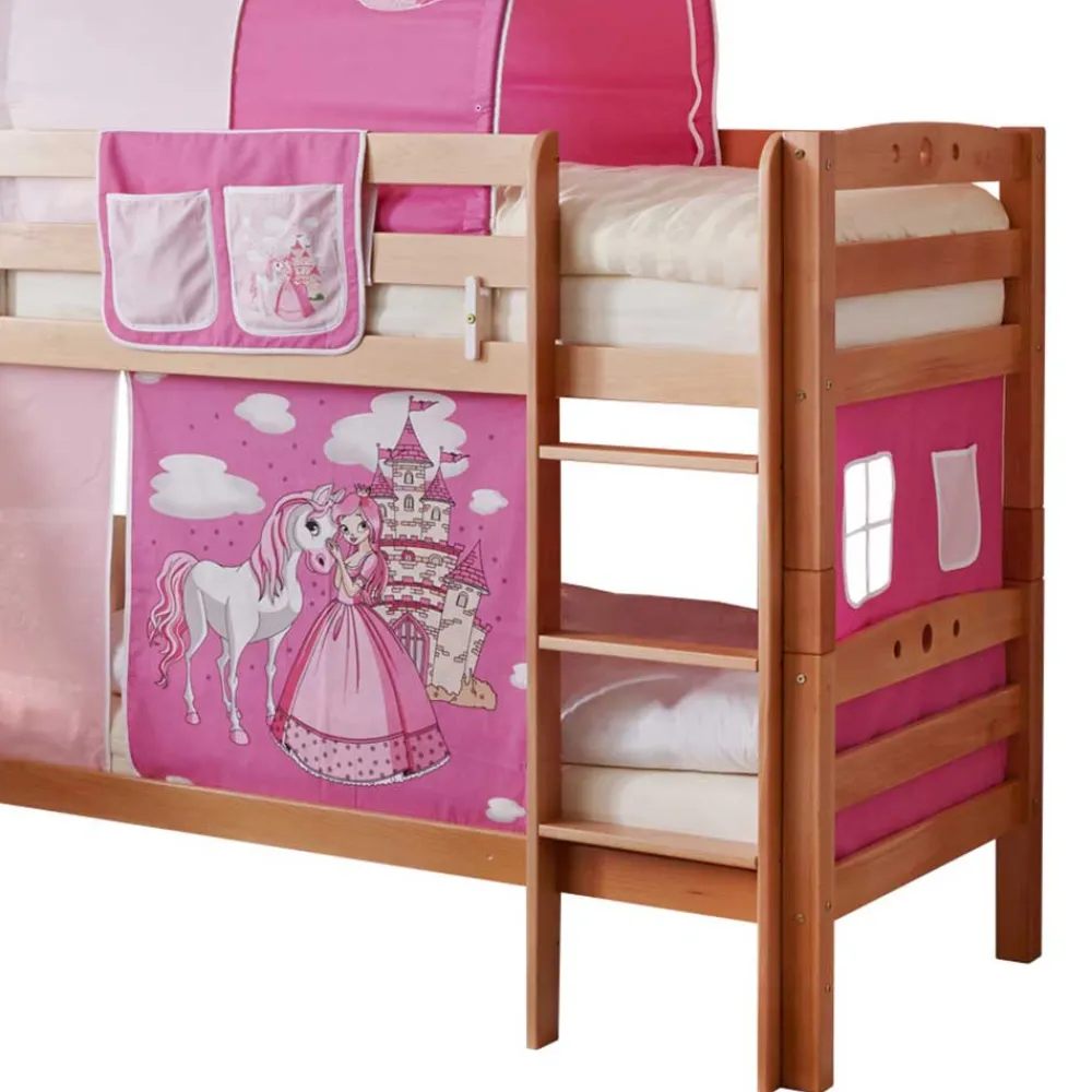 Wohnen Kinderbetten|Kindermöbel*Rutsche Etagenbett für Mädchen in Natur - Norklin