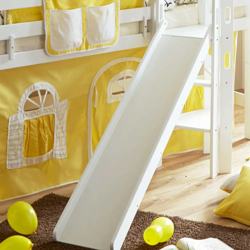 Wohnen Rutsche Hochbett aus weißem Holz Buche - Yana