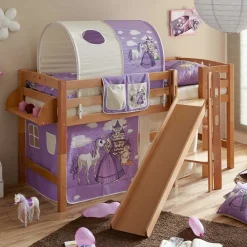 Wohnen Jugendbetten|Kinderbetten*Rutsche Podest Hochbett in Buche Natur - Russell