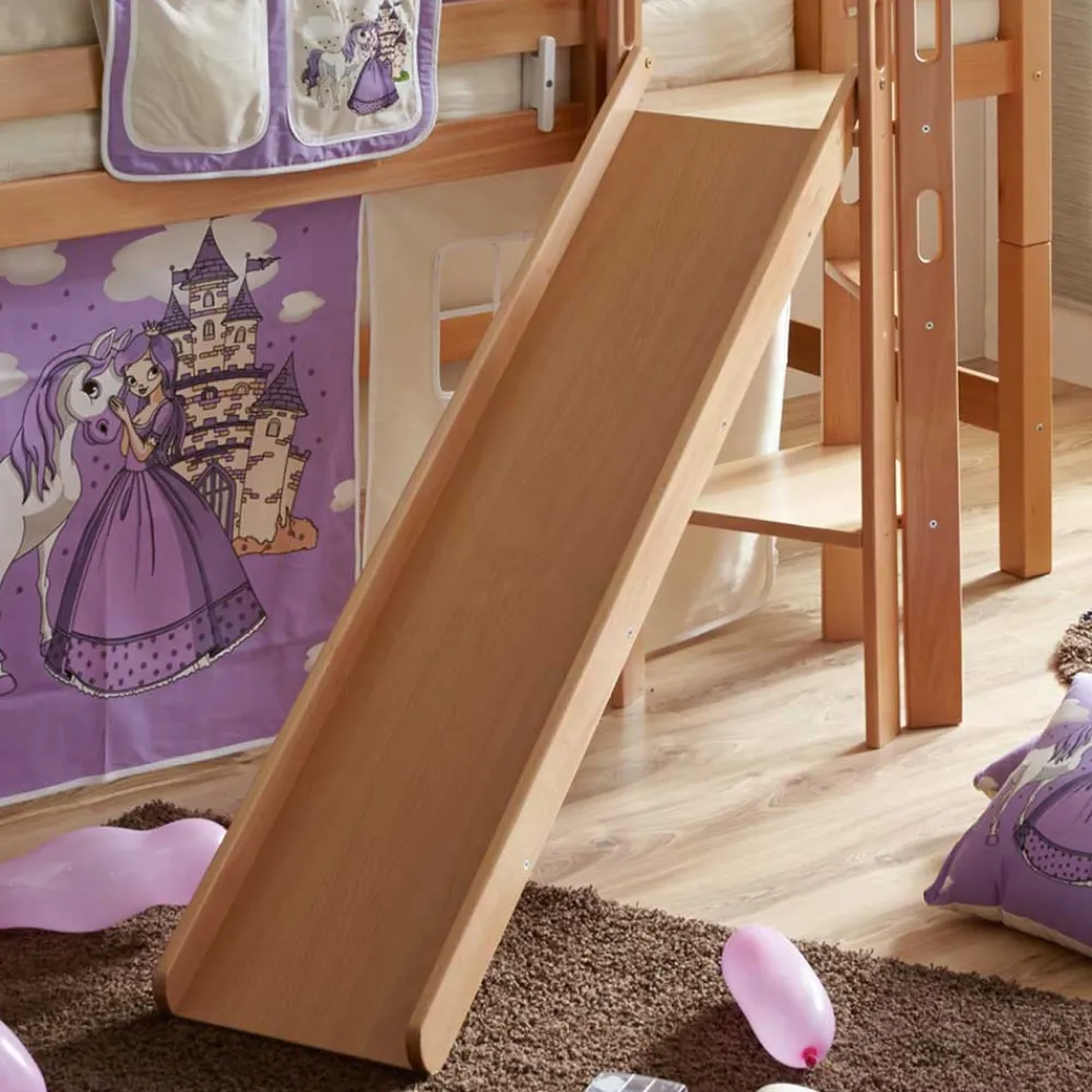 Wohnen Jugendbetten|Kinderbetten*Rutsche Podest Hochbett in Buche Natur - Russell