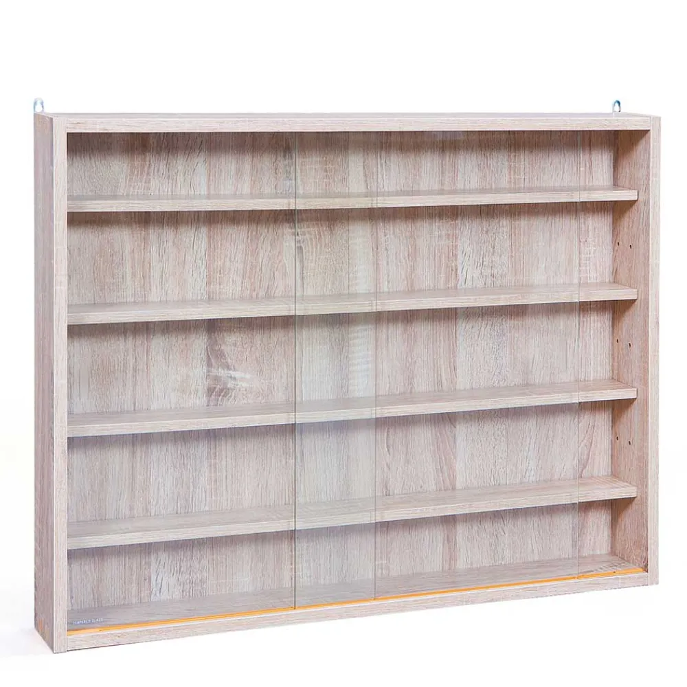 Wohnen Vitrinen|Wohnzimmer-Vitrinen*Sammler Hängevitrine Taupos in Eiche Sonoma