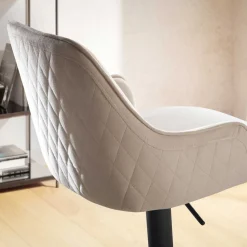 Wohnen Samt Barstuhl in Beige - Heats