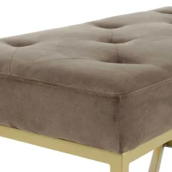 Wohnen Bettbänke|Esszimmerbänke*Samt Bettbank in Taupe mit Gold - Davork