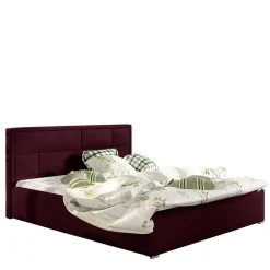 Wohnen Samt Doppelbett in Bordeaux Rot - Lelolenilia