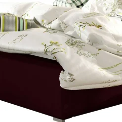 Wohnen Samt Doppelbett in Bordeaux Rot - Lelolenilia