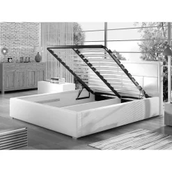 Wohnen Samt Doppelbett in Bordeaux Rot - Lelolenilia