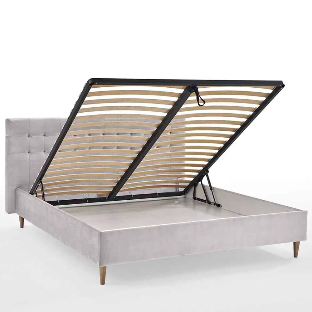 Wohnen Samt Doppelbett mit Bettkasten - Diadonna
