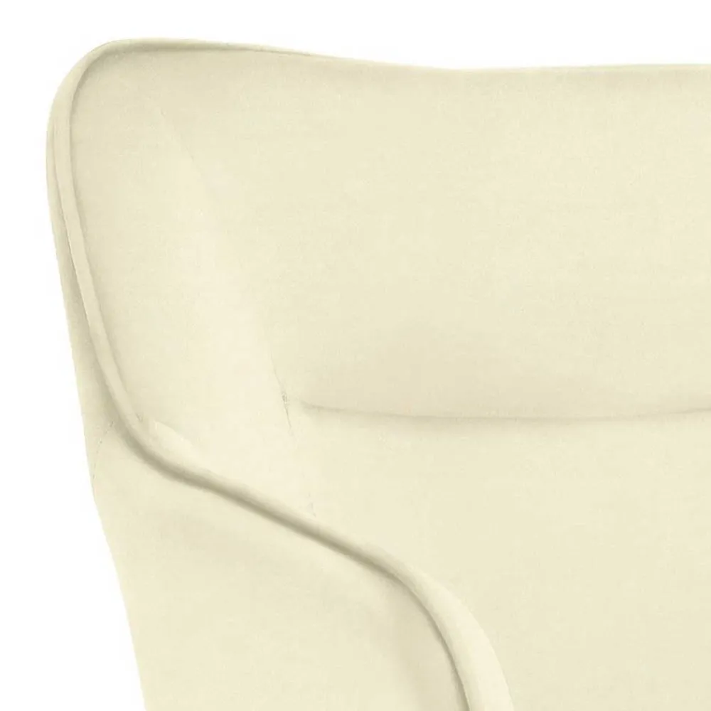 Wohnen Samt Drehstuhl in Weiß mit Gold - Abetzia