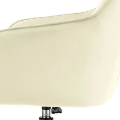 Wohnen Samt Drehstuhl in Weiß mit Gold - Abetzia