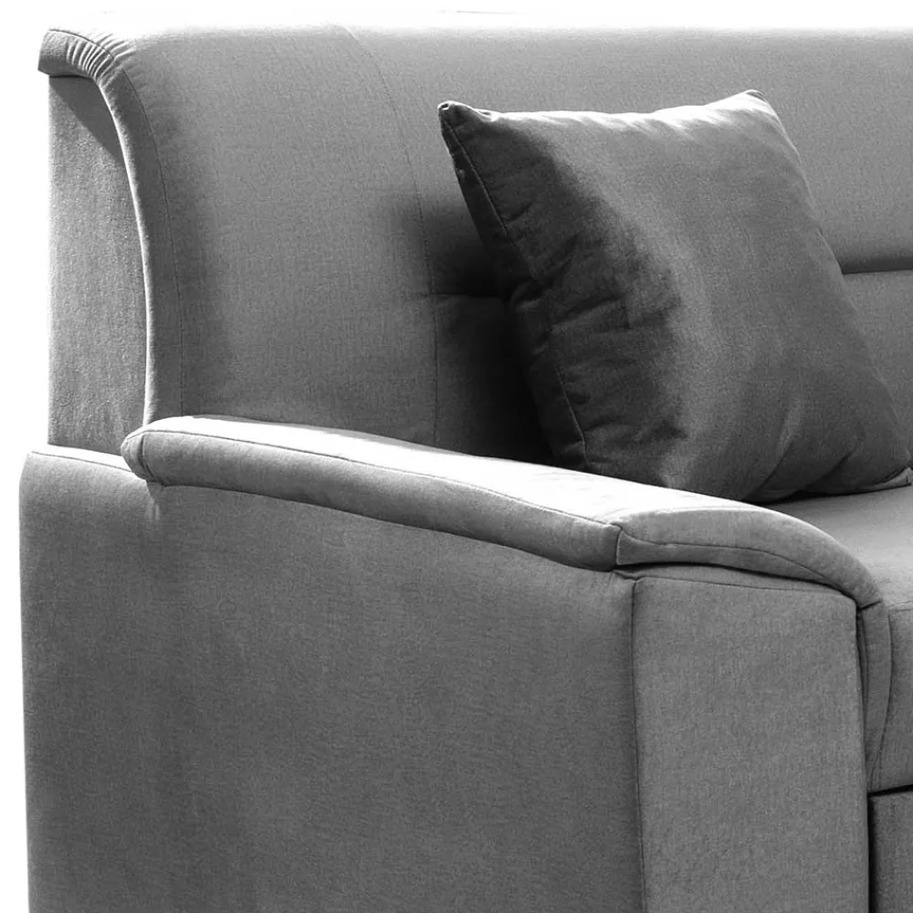 Wohnen Sofas|Sofa*Samt Eckcouch in Grau mit Bettfunktion - Elhan