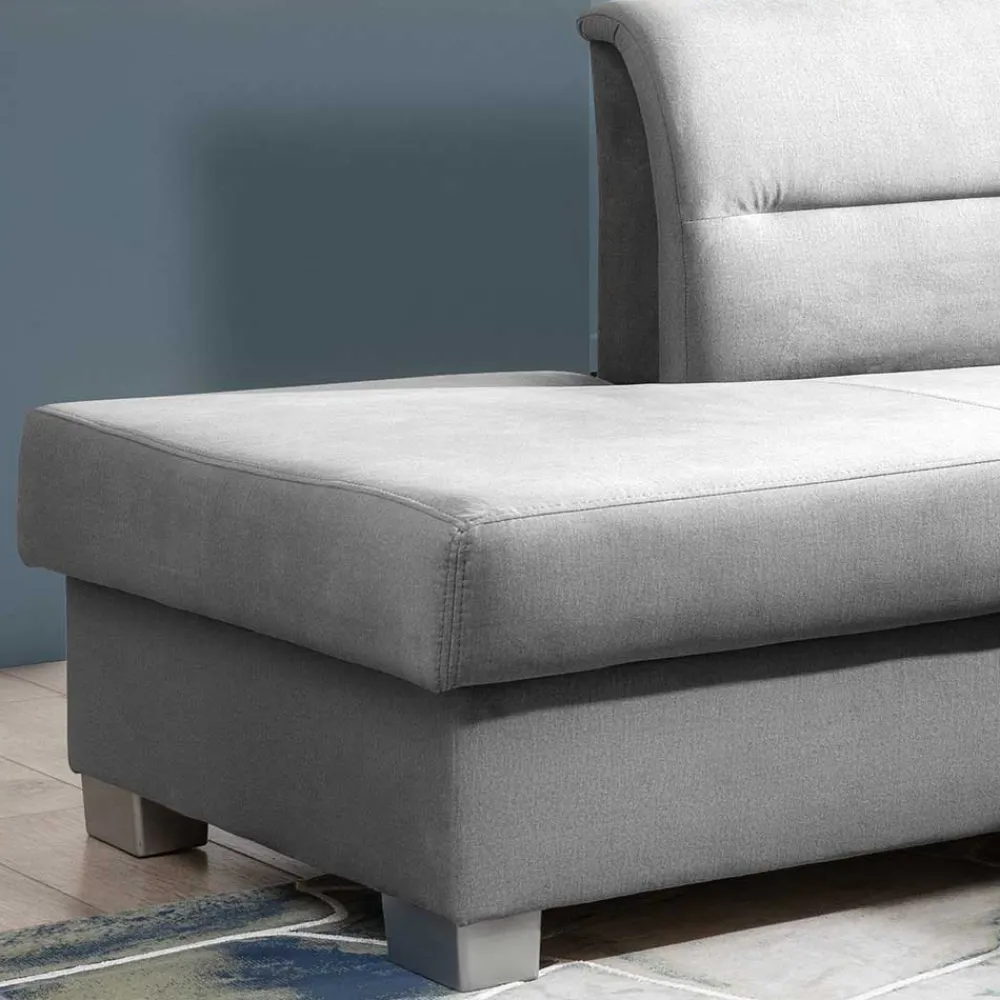 Wohnen Sofas|Sofa*Samt Eckcouch in Grau mit Bettfunktion - Elhan
