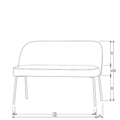 Wohnen Küchenbänke|Esszimmerbänke*Samt Esstischbank in Graugrün - Ilussiana