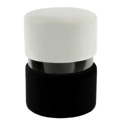Wohnen Samt Hocker in Creme & Schwarz - Gilianoa