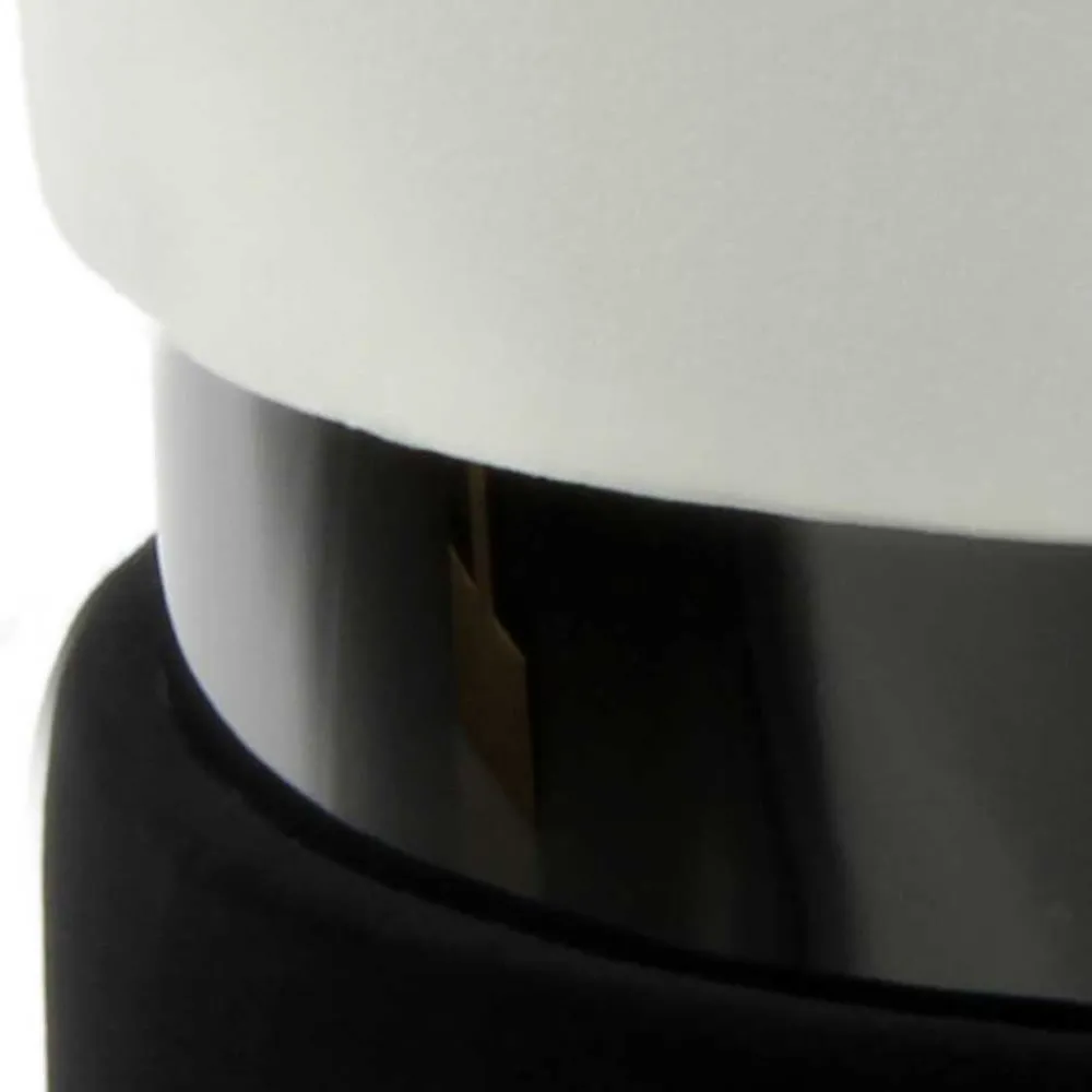 Wohnen Samt Hocker in Creme & Schwarz - Gilianoa