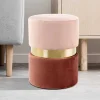 Wohnen Samt Hocker in Rosa hell & dunkel mit Gold - Adelaide