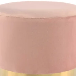 Wohnen Samt Hocker in Rosa hell & dunkel mit Gold - Adelaide