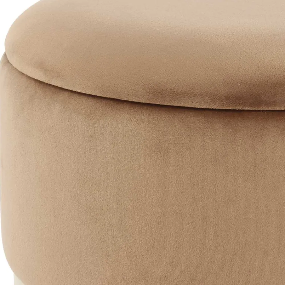 Wohnen Samt Hocker Set in Hellbraun & Braun - Valerana (zweiteilig)