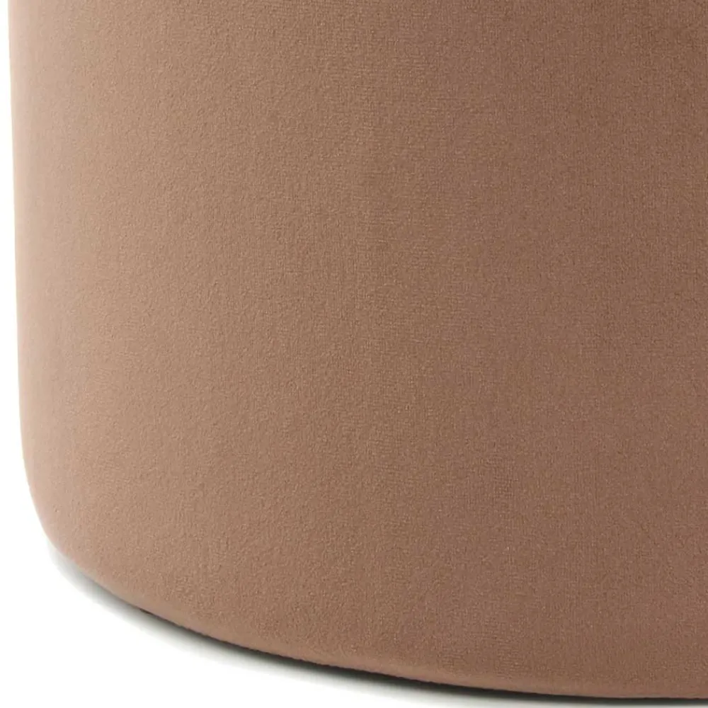 Wohnen Samt Hocker Set in Hellbraun & Braun - Valerana (zweiteilig)