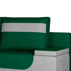 Wohnen Sofas|Sofa*Samt Klappcouch in Dunkelgrün und Hellgrau - Alaleva