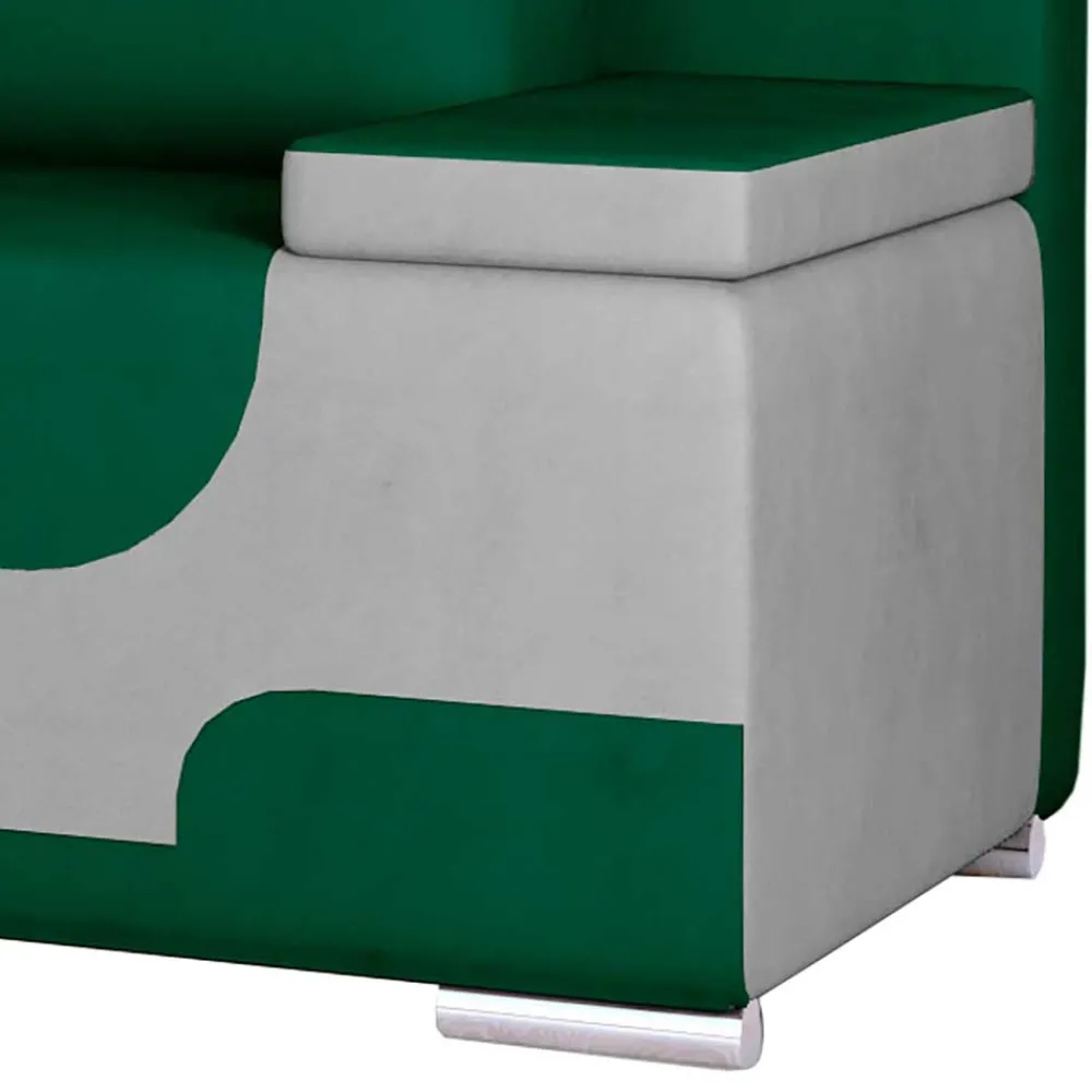 Wohnen Sofas|Sofa*Samt Klappcouch in Dunkelgrün und Hellgrau - Alaleva