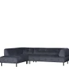 Wohnen Sofas|Sofa*Samt L-Sofa in Dunkelgrau - Roccoss