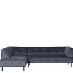 Wohnen Sofas|Sofa*Samt L-Sofa in Dunkelgrau - Roccoss