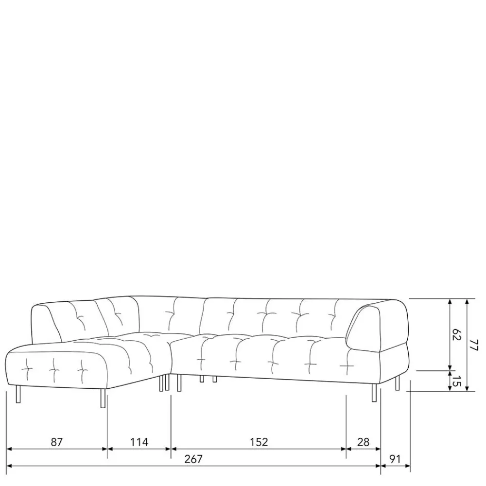 Wohnen Sofas|Sofa*Samt L-Sofa in Dunkelgrau - Roccoss