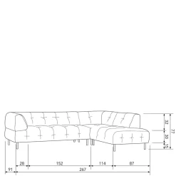 Wohnen Sofas|Sofa*Samt L-Sofa in Dunkelgrau - Roccoss