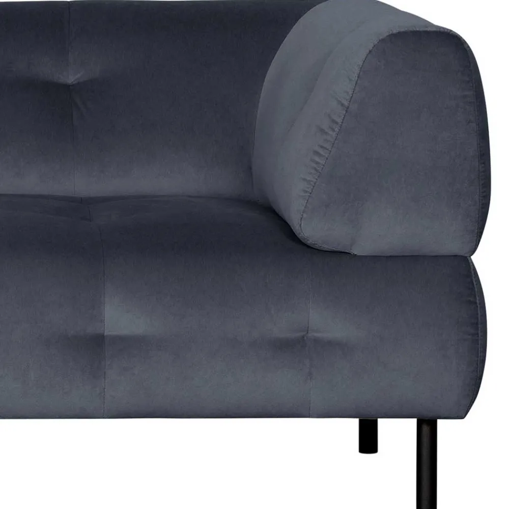 Wohnen Sofas|Sofa*Samt L-Sofa in Dunkelgrau - Roccoss