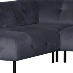 Wohnen Sofas|Sofa*Samt L-Sofa in Dunkelgrau - Roccoss