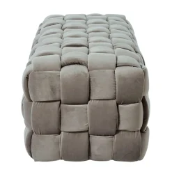 Wohnen Samt Polsterbank in Taupe - Flechtoptik - Josch