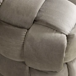 Wohnen Samt Polsterbank in Taupe - Flechtoptik - Josch