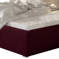 Wohnen Samt Polsterbett in Bordeaux Rot - Ugian