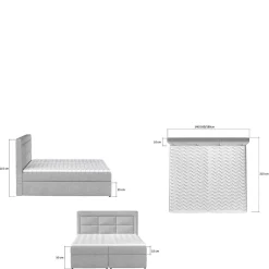 Wohnen Samt Polsterbett in Bordeaux Rot - Licox