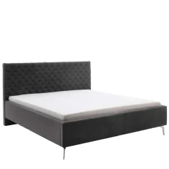 Wohnen Samt Polsterbett mit Chesterfield Kopfteil - Badehma