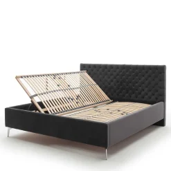 Wohnen Samt Polsterbett mit Chesterfield Kopfteil - Badehma